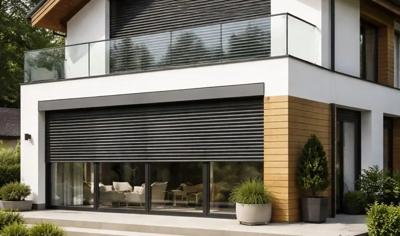 Żaluzje fasadowe z osłoną maskującą